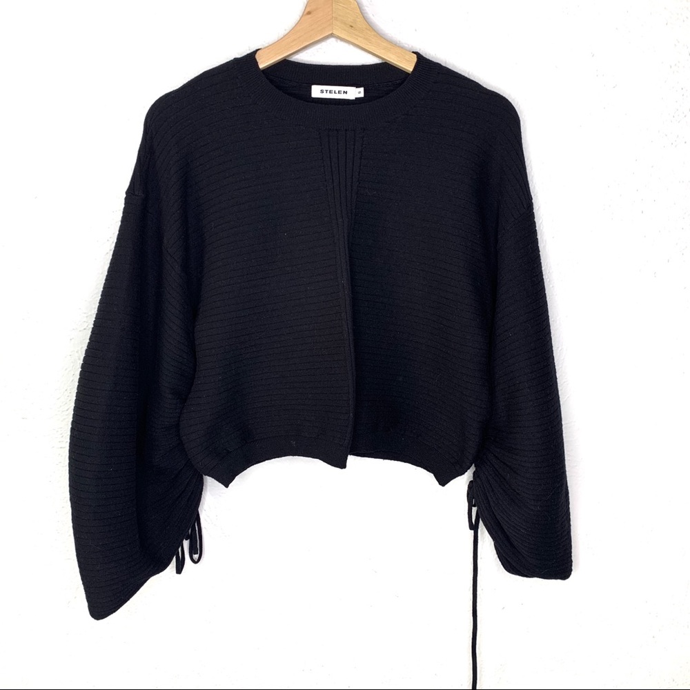 Need Supply Co Black sweater drawstring sleeve